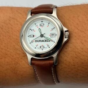 Silver & Brown Duracell Watch